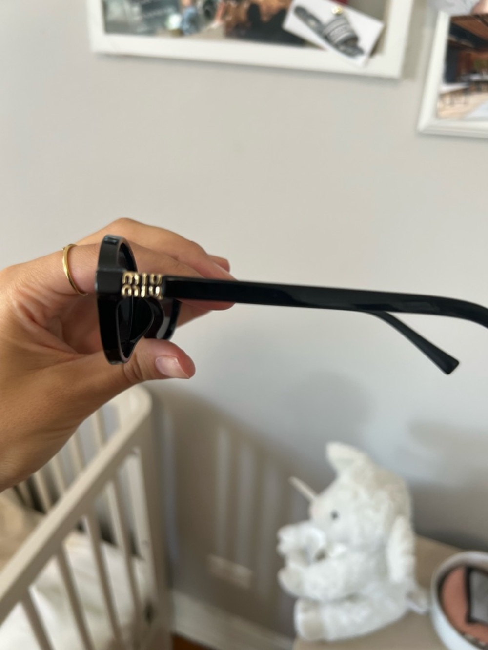 Miu Miu Black Oval Sunglasses - Picture 3 of 4
